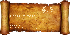 Greff Vitold névjegykártya
